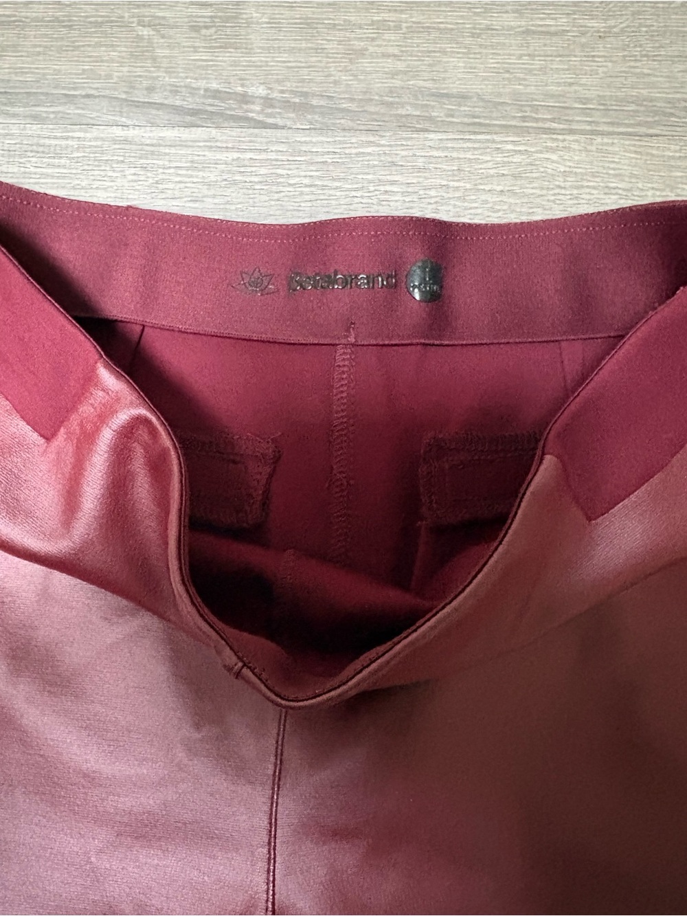 Betabrand Faux Burgundy Leather New Yoga Dress Pants Size Large Petite - Picture 5 of 13